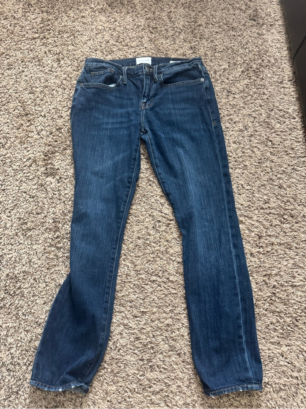 Frame Denim Straight-Leg Jeans in Dark Blue